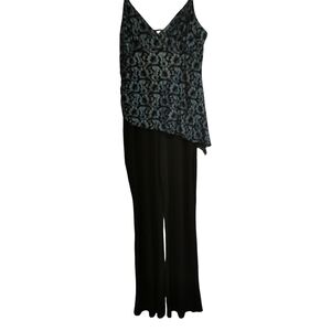 NWT Fashion Bug Black /Blue Cami Jumpsuit - Sz L
